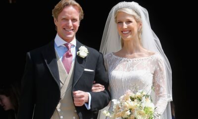 Thomas Kingston and Lady Gabriella Kingston after their wedding at St George's Chapel in Windsor in 2019.